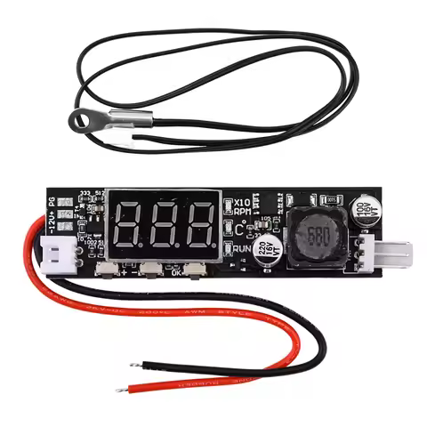 DC 12V 2A Mini 2-3 Wire Fan Temperature Control Speed Controller LED Digital Chassis Computer Noise 