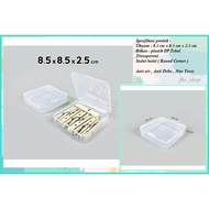 Transparent Box Storage Mini Transparent Box Multipurpose Plastic Box 8.5 x 8.5 x 2.5 cm