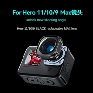 yuan6 TELESIN for Gopro hero9/10/11 Max Lens Ultra Wide Angle 155 Degree FOV Anti-Shake Lens Max Lens DSLRs Lenses