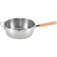 【Directly from Japan】Yoshikawa YJ3368 YJ3368 Snow Flat Pot, Single Handled Pot, 9.4 inches (24 cm), 
