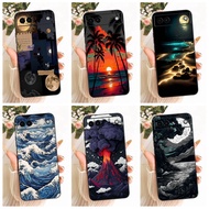 For Google Pixel 6a Case GX7AS GB62Z G1AZG Fashion Sunset Painting Soft Silicone Matte Cover For Goo