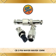 CB CONNECTOR CABLE GX12 CONNECTOR WAYER WAYER 3 PIN 12MM