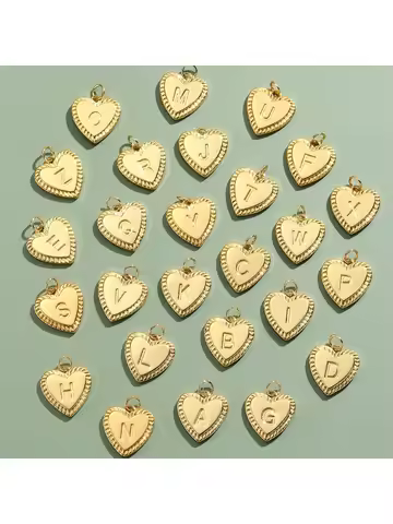 26 Letter Alphabet Name Charms for Jewelry Making Supplies Real Gold Color Dijes Diy Earring Necklac