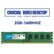 Crucial DDR3แรม4GB 8GB หน่วยความจำสำหรับเดสก์ท็อป1333MHz 1600MHz 1866MHz ไม่มี ECC 12800 14900 DIMM 240Pin หน่วยความจำเกมส์ PC 1.5V