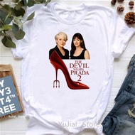 The Devil Wears Prada 2 Graphic Printed T Shirt Girls Fashion Red High Heel T-Shirt Women Clothes 20
