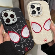Minimalist Red Eye Mask Spider Man Phone Case Compatible for IPhone 7 8 Plus 11 13 12 14 15 Pro Max XR X XS MAX SE 2020 Shockproof TPU Soft Case Metal Frame Large Hole