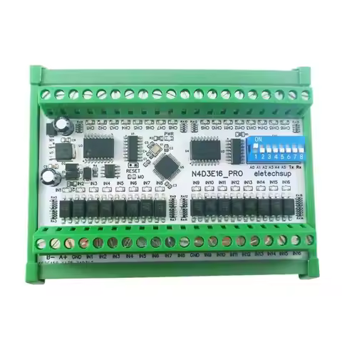 N4D3E16 Upgraded Version 16DI-16DO Multifunction RS485 Two-way Remote Control Module Modbus RTU PLC 