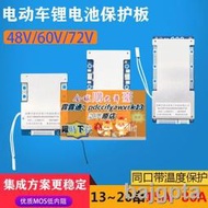 限時下殺【量大優惠】48V60V72V13/14/16/20串電動車鋰電池保護板三元50鐵鋰60/80A溫控