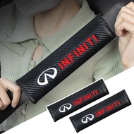 1pcs Embroidery Emblem Car Safety Seat Belt Carbon Fiber Shoulder Pad for Infiniti FX35 Q50 Q30 ESQ 