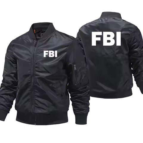 United States FBI Mens Bomber Jacket Pilot Air Thick Pilot Jackets Baseball Coat Motorcycle Bomber W