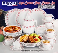 42 PC EUROPAL VINTAGE CARMEN ROSE OPAL DINNER SET /PINGGAN MANGKUK LZ42162