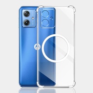 สำหรับ Moto G64เคส G34พร้อมชาร์จไร้สายสติ๊กเกอร์ป้องกันล้อรถแม่เหล็กกันกระแทกเคสโทรศัพท์ซิลิโคนนิ่มก