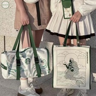 Star-bucks Ice Dumpling Canvas Bag Large Capacity Shoulder Bag
