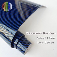 Skotlet Stiker Bunglon Pelangi Karbon 5D kevlar Hitam Perak Black Silver Hologram ( Ukuran Panjang 1