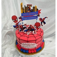 Cake Topper Tema Spiderman/hiasan kek secret recipe@mamasab/brownies/pizza/donut/pulut kuning