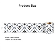 2Pcs Self-adhesive Waist Line Decorative Strip Bathroom Skirting Line Floor Tiles Waterproof Peel &amp; Stick Wall Sticker YX017