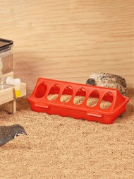 1入魯丁雞飼養飼料器,防噴食槽餐盒,鵪鶉雛鴿飼料盒,帶12個孔的飼料盒