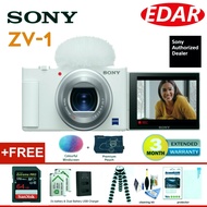 Sony ZV1 / ZV-1 Vlog Digital camera 4K HDR Video With 64GB Card + Extra Battery NP-BX1 +Screen Protector + Premium Pouch + Color windscreen (Sony Malaysia Warranty)