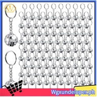 【W】96Pcs Mini Disco Ball Keychains Disco Ball Favors Mirror 70s 80s 90s Keychain Bulk Silver Disco A