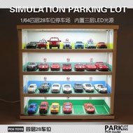 1:64 Model Diecast Toy Car Replica Display Box Casing Parking Lot Garage Diorama with Acrylic and LE