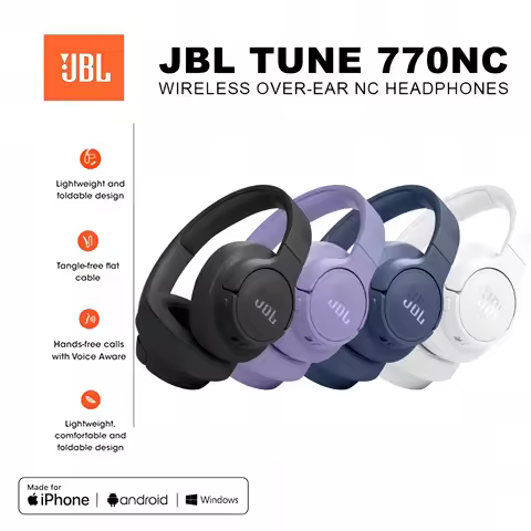JBL Tune 770NC Wireless Bluetooth Headphones Noise Cancelling Earphone Music Sports JBL engineers ha