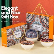 Bohemian Style Rice Bowl Porcelain Bowl Ceramic Bowl Mangkuk  Bowl Doorgift Wedding Gift Dinnerware 