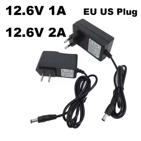 AC DC 12.6V 1A 2A charger 12 V Volt Power wall Adapter 5.5*2.5MM 12.6 V 2 A For 18650 lithium batter