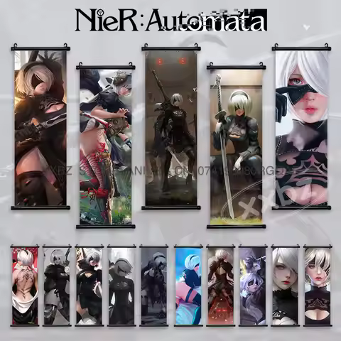 NieR Scrolls Pictures Automata ARPG Game Anime Posters Canvas Home Decor 2B Character Hanging Painti