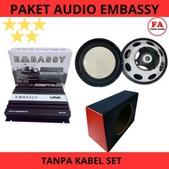 Paket Audio Mobil Power 4Channel Embassy dan Sub embassy 1228W Box