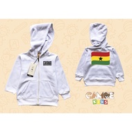 KIDS World Cup Children's Zipper Hoodie Jacket World Cup Ghana Flag