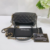 Chanel 黑金mini流浪鏈條包