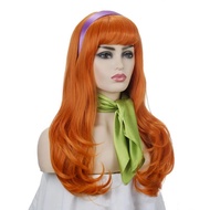 [Hot Sale cos Wig] European American Long Wave Curly Orange Wig Movie Scooby-Doo Daphne Blake Wig Fa