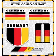 German Flag Logo Sticker for Motorcycles, Electric Vehicles, Helmets | GERMANY GERMANY GERMANY GERMA