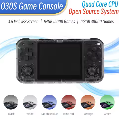 O30S Portable Game Console Retro Handheld Game Players Mini 3.5" IPS Screen 64GB 128GB 30000 Free Ga