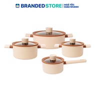 Elmich Mocha Ceramic non-stick pot set EL-5243MC04 Size 18, 20, 24, pot 16cm