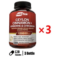 NutriFlair Ceylon Cinnamon Berberine HCl Chromium Black Pepper Extract made with real Ceylon Cinnamo