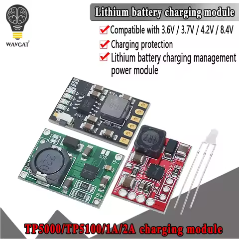TP5100 charging management power supply module board TP5000 1A 2A compatible with 4.2V 8.4V single a