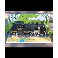 Taiwan Railway Steam Train Three-Dimensional Paper Carving Card CK124 CT273 DT668 Shape | TR