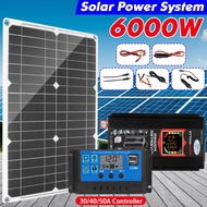 6000W Solar Power System 220V/6000W Inverter 200W Solar Panel Battery Charger Complete Controller Ho