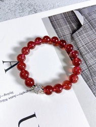 鴿血紅草莓晶//密鑲鋯石滾輪