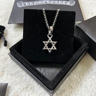 Chrome Hearts 925Silver Necklace Small Hexagram Necklace Unisex Retro Hip Hop Trend