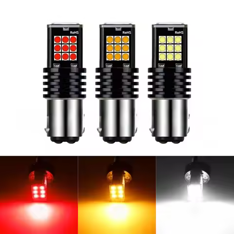 Lyr 1pcs LED Brake Light 1156 1157 7440 7443 Brake Light Decoding Brake Light Bulb 12-28V LED Replac