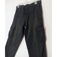 HITAM Preloved Men's BLACK LONG CARGO Pants BLACK LONG DICKIES Brand
