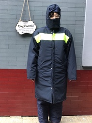 Áo khoác dài kho lạnh âm 25 độ phản quang - 5 lớp dày- đẹp.