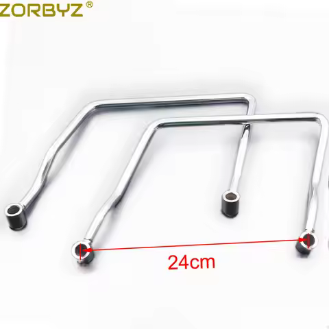 ZORBYZ Motorcycle Chrome 24cm Saddle Bag Support Bar Bars Mount Bracket For Kawasaki Vulcan VN 900 V