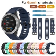 20mm 22mm 26mm Watch Band Strap For Garmin Fenix 7 7S 7X 6 6S 6X 5 5S 5X Pro Plus Quick Release Silicone Watchband Belt