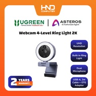 UGREEN Webcam 2K with 4-Level Ring Light Auto focus QHD Resolution Lens Cover 65857 - 65857 2K
