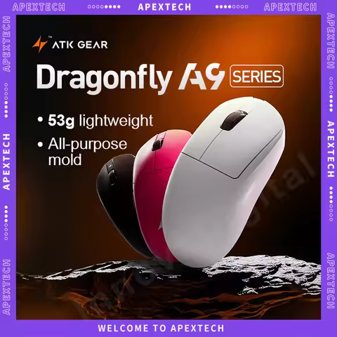 ATK Dragonfly A9 Ultra/A9 Plus Gaming Mouse Dual 8K Polling Tri Mode PAW3395/3950 Sensor Ergonomic E