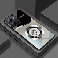 Ốp Lưng cho VIVO Y36 Mặt kính cường lực cao cấp Họa tiết LOGO RỒNG