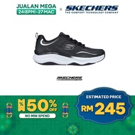 Skechers Women Sport DLux Fitness Shoes - 149833-BKW Air-Cooled Memory Foam Machine Washable Relaxed Fit Vegan Kasut Sneaker Perempuan